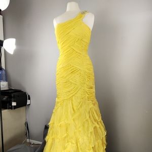One Shoulder beaded long prom dress WF853